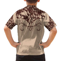 Cowboys Wild West Family Matching Short Sleeve Bodycon Dress and Hawaiian Shirt Cow Prints - Wonder Print Shop