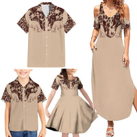 Cowboys Wild West Family Matching Summer Maxi Dress and Hawaiian Shirt Cow Prints - Wonder Print Shop