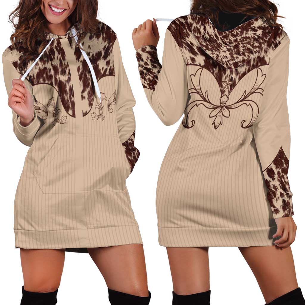 Cowboys Wild West Hoodie Dress Cow Prints - Wonder Print Shop