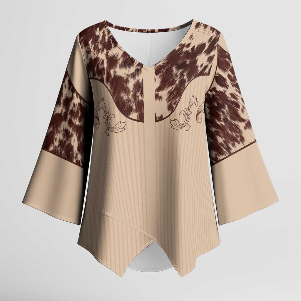 Cowboys Wild West Kimono Sleeve Blouse Cow Prints - Wonder Print Shop