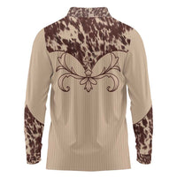 Cowboys Wild West Long Sleeve Polo Shirt Cow Prints - Wonder Print Shop