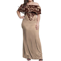 Cowboys Wild West Off Shoulder Maxi Dress Cow Prints - Wonder Print Shop
