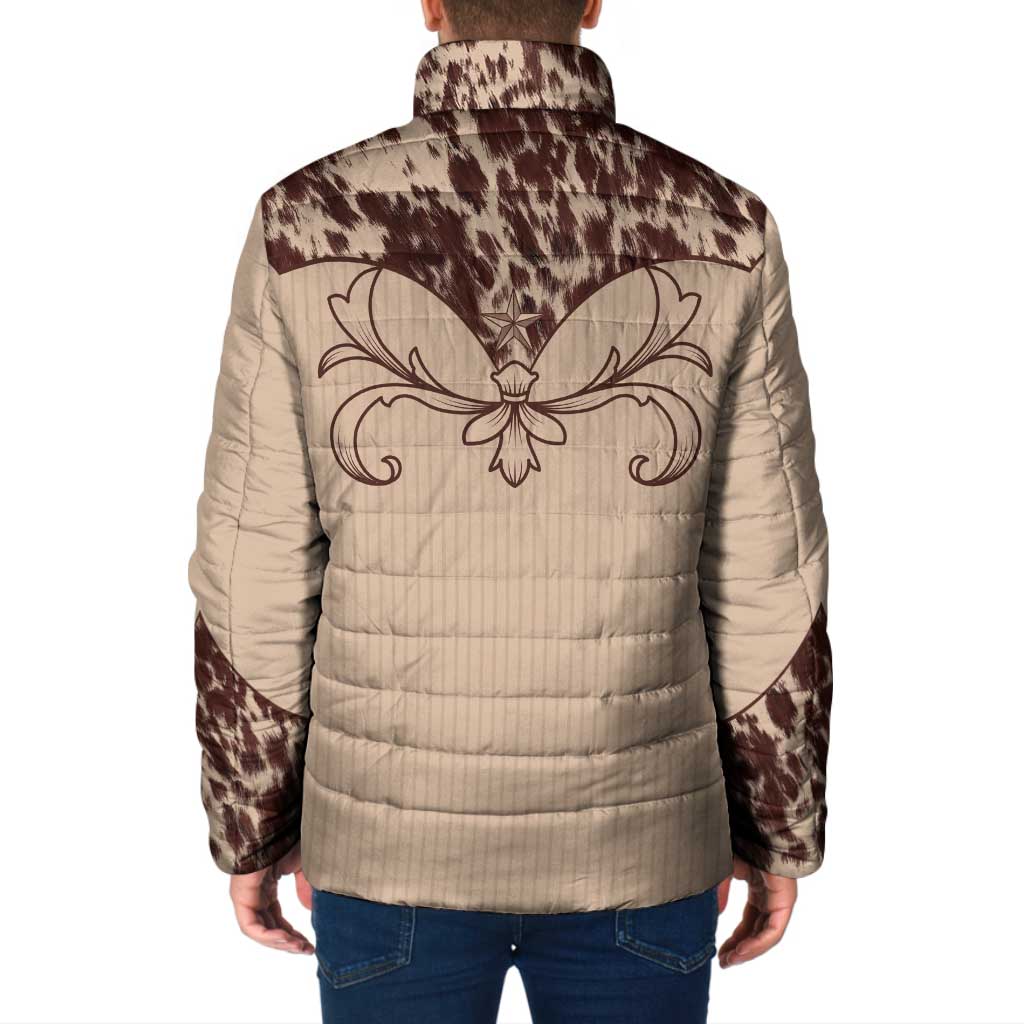 Cowboys Wild West Padded Jacket Cow Prints - Wonder Print Shop