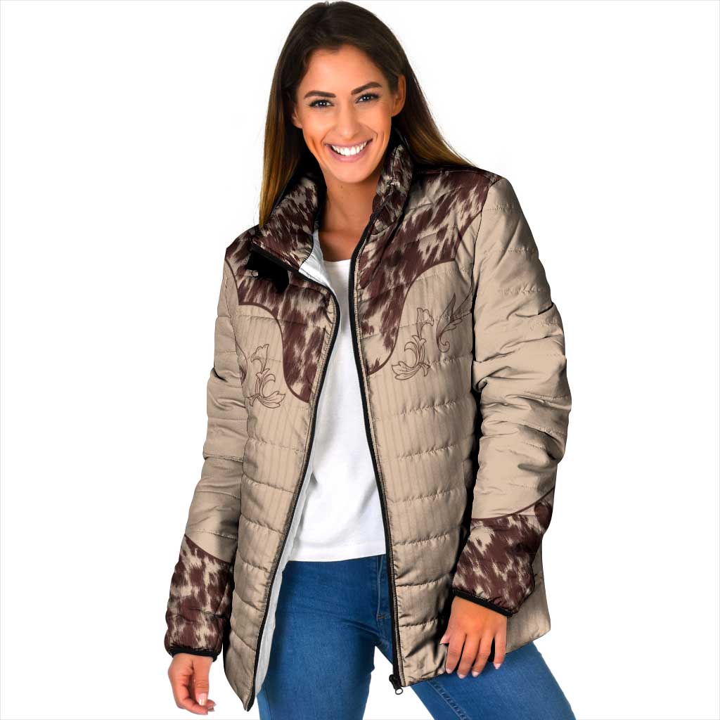 Cowboys Wild West Padded Jacket Cow Prints - Wonder Print Shop