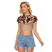 Cowboys Wild West Raglan Cropped T Shirt Cow Prints - Wonder Print Shop
