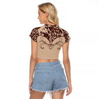 Cowboys Wild West Raglan Cropped T Shirt Cow Prints - Wonder Print Shop