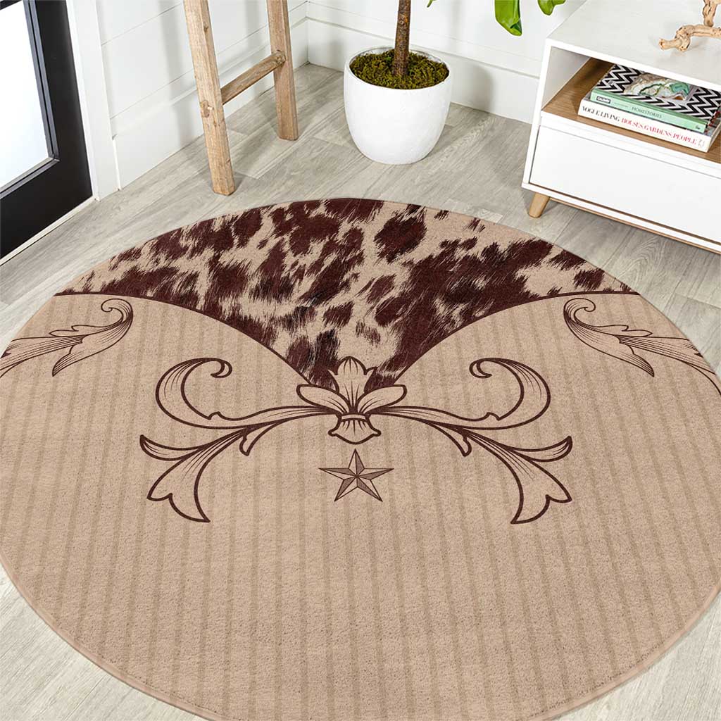 Cowboys Wild West Round Carpet Cow Prints - Wonder Print Shop
