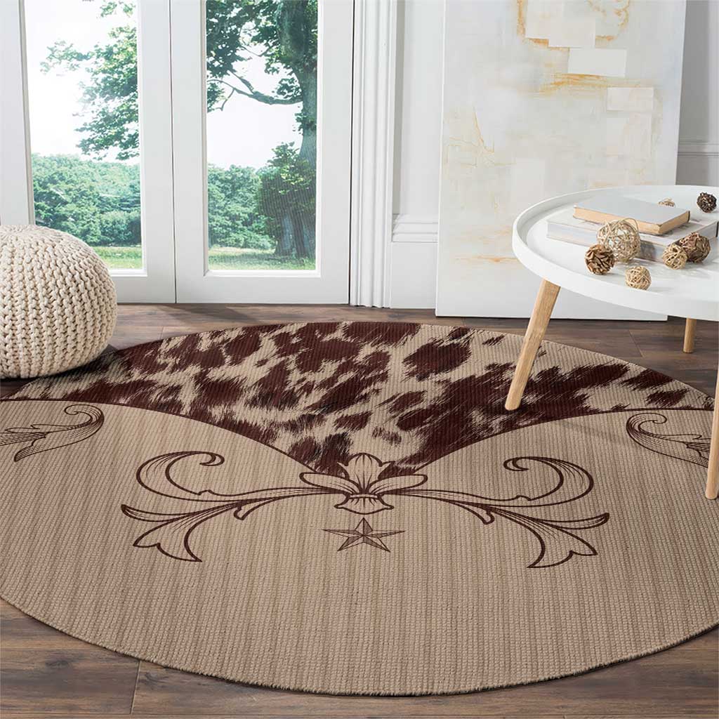 Cowboys Wild West Round Carpet Cow Prints - Wonder Print Shop