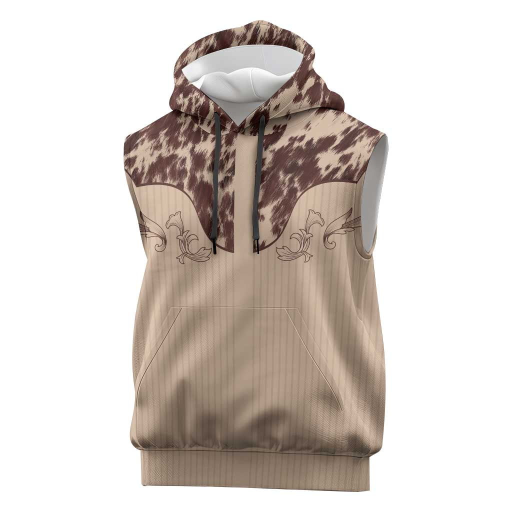 Cowboys Wild West Sleeveless Hoodie Cow Prints - Wonder Print Shop