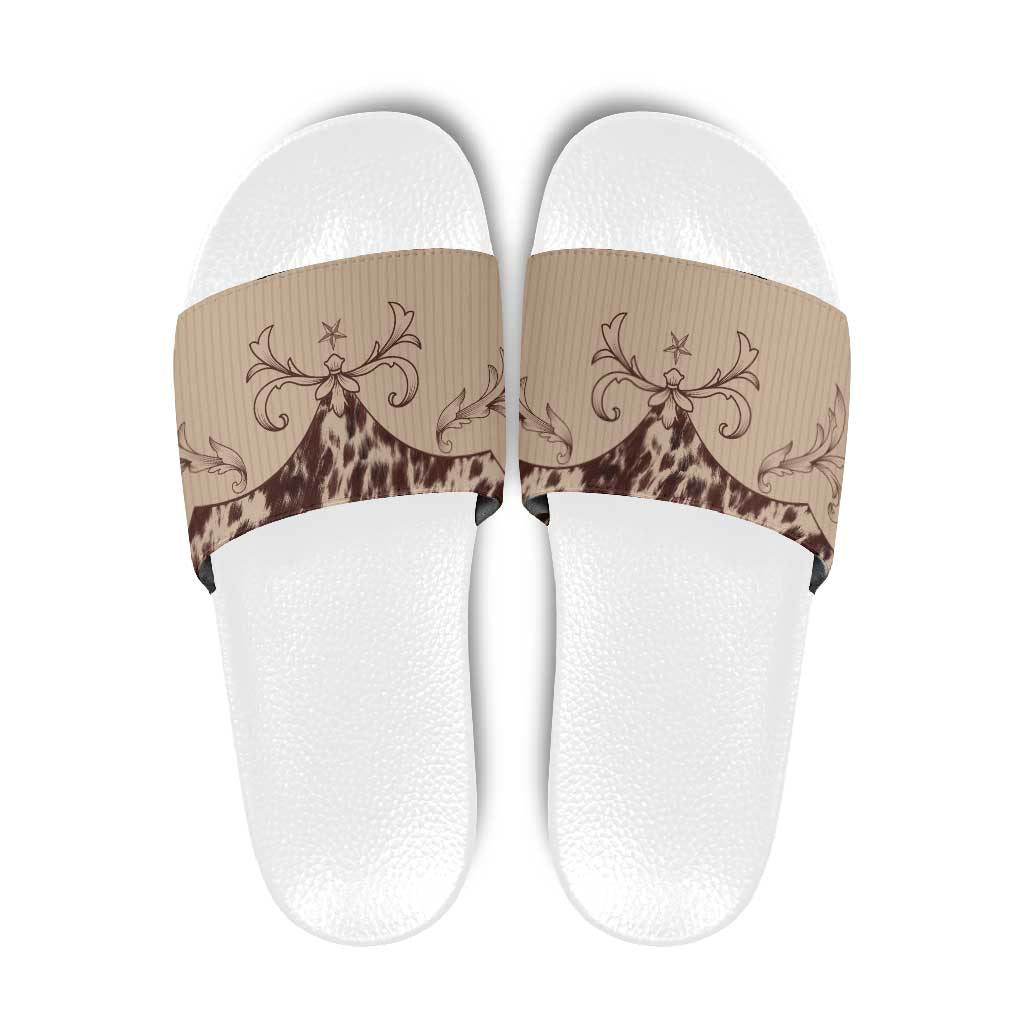 Cowboys Wild West Slide Sandals Cow Prints - Wonder Print Shop