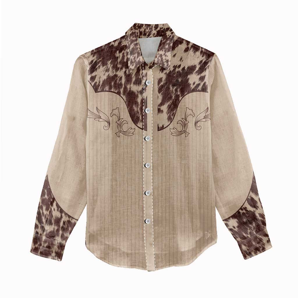 Cowboys Wild West Women Casual Shirt Cow Prints - Wonder Print Shop