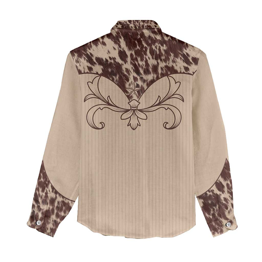 Cowboys Wild West Women Casual Shirt Cow Prints - Wonder Print Shop