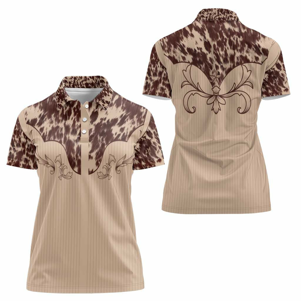 Cowboys Wild West Women Polo Shirt Cow Prints - Wonder Print Shop