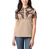 Cowboys Wild West Women Polo Shirt Cow Prints - Wonder Print Shop