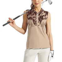 Cowboys Wild West Women Sleeveless Polo Shirt Cow Prints - Wonder Print Shop