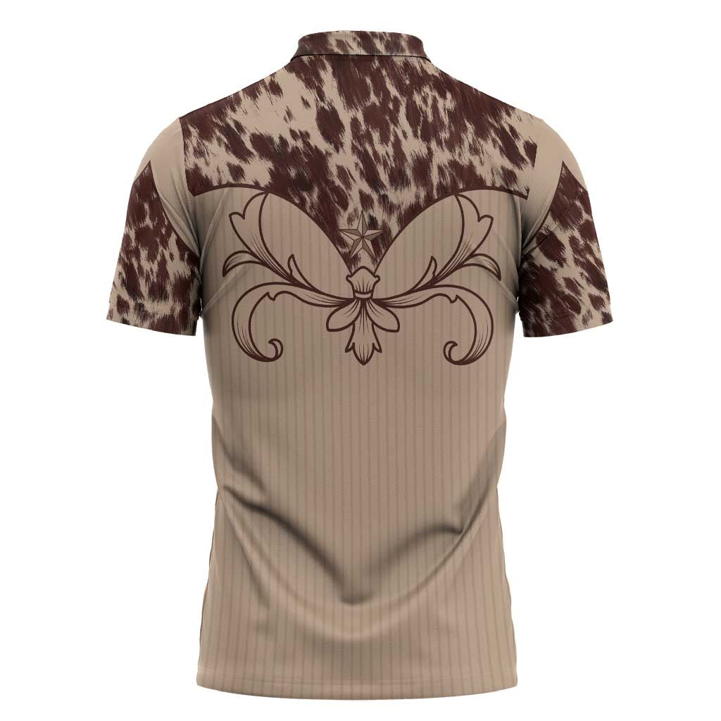 Cowboys Wild West Zipper Polo Shirt Cow Prints - Wonder Print Shop