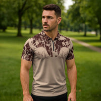 Cowboys Wild West Zipper Polo Shirt Cow Prints - Wonder Print Shop