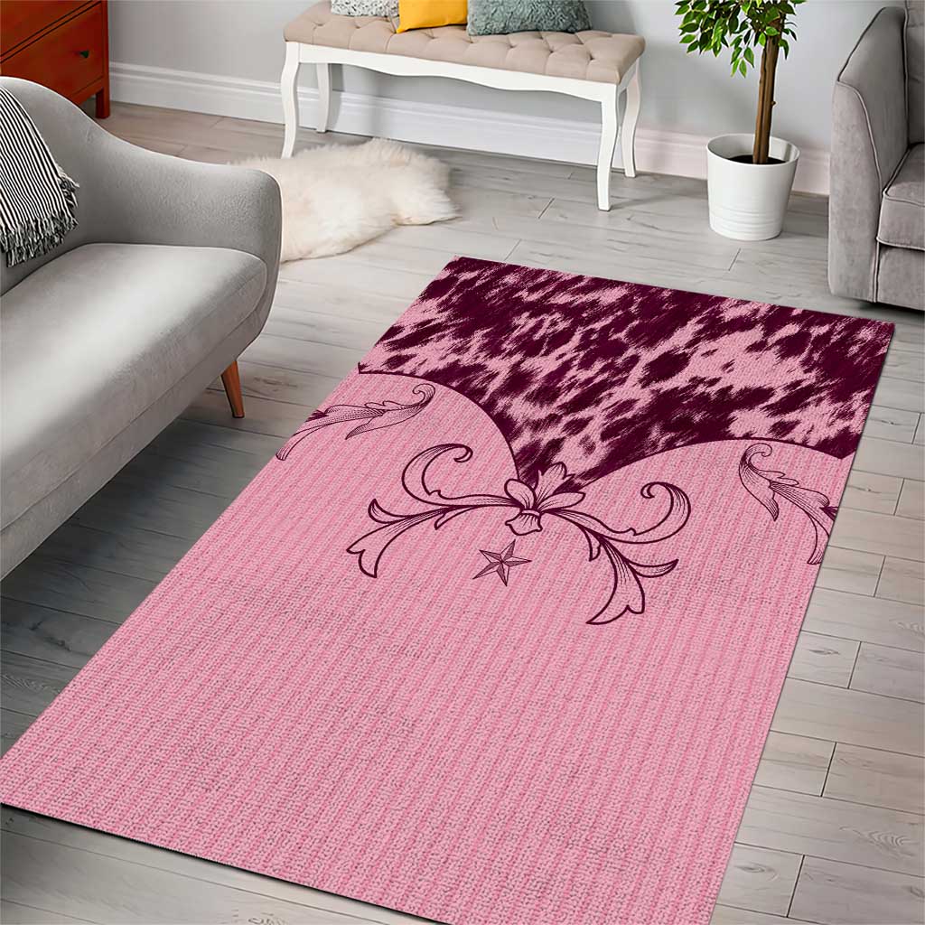 Cowboys Wild West Area Rug Pink Cow Prints - Wonder Print Shop