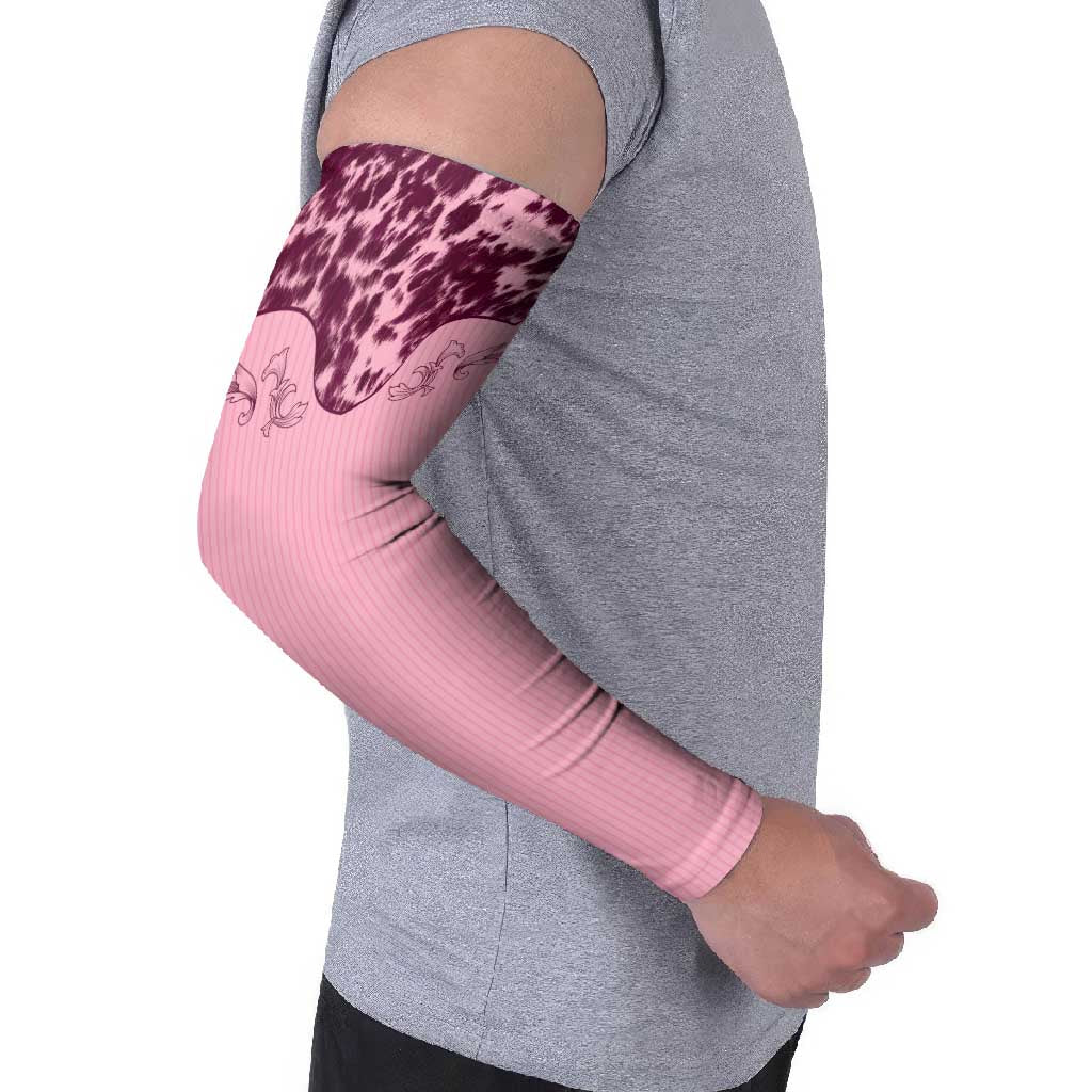 Cowboys Wild West Arm Sleeves Pink Cow Prints - Wonder Print Shop