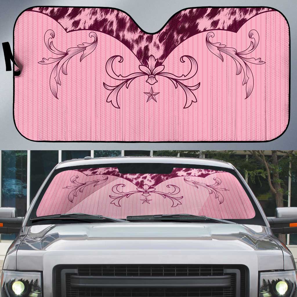 Cowboys Wild West Auto Sun Shade Pink Cow Prints - Wonder Print Shop