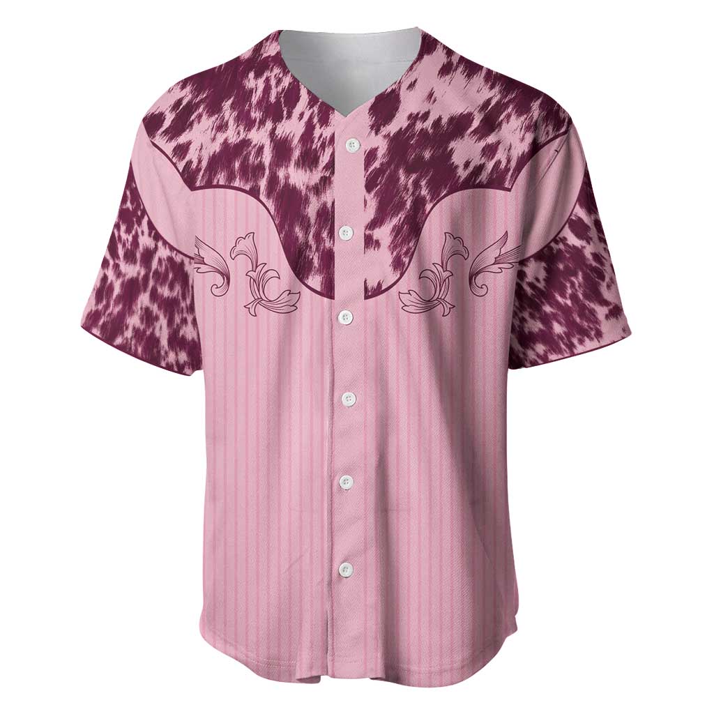 Cowboys Wild West Baseball Jersey Pink Cow Prints - Wonder Print Shop