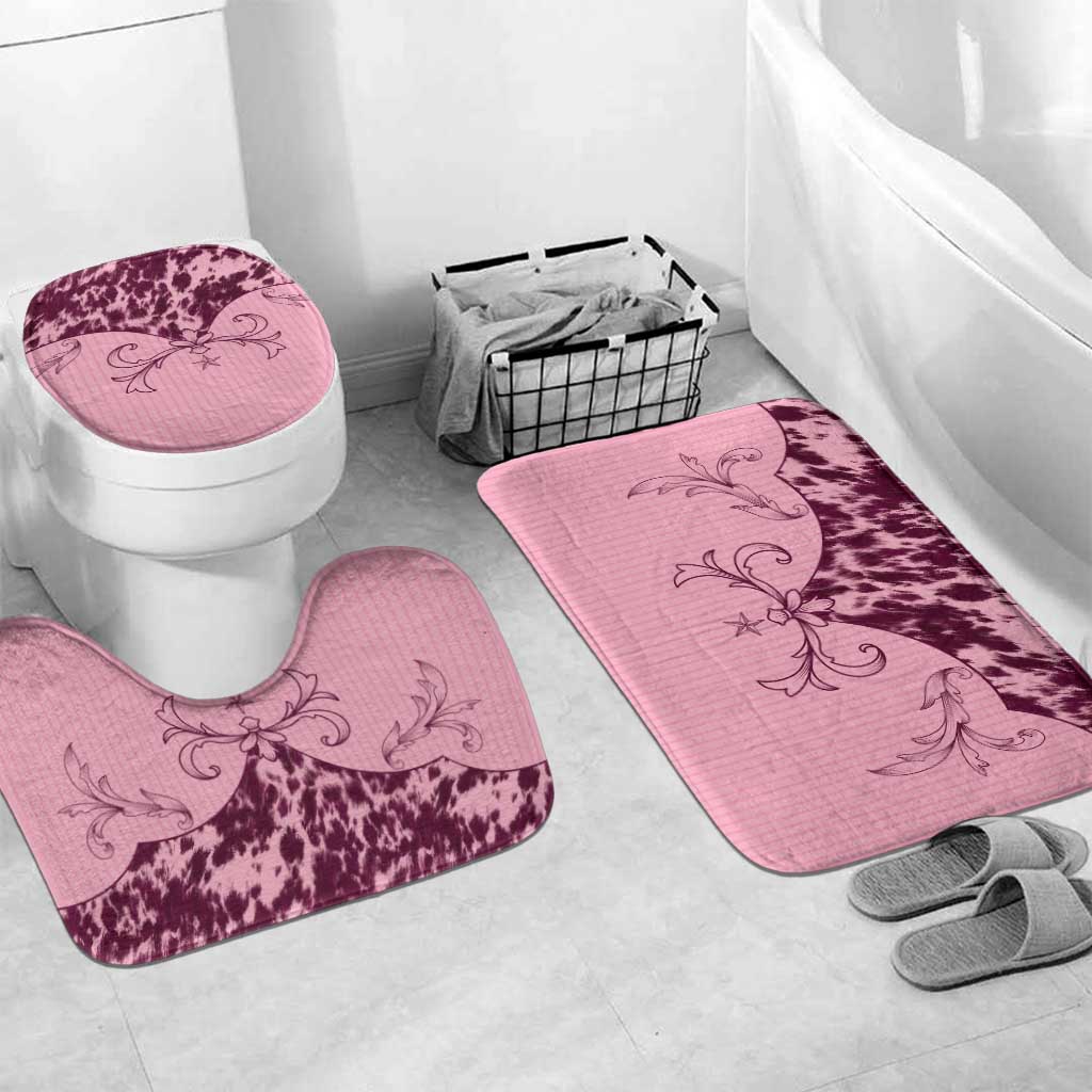 Cowboys Wild West Bathroom Set Pink Cow Prints - Wonder Print Shop