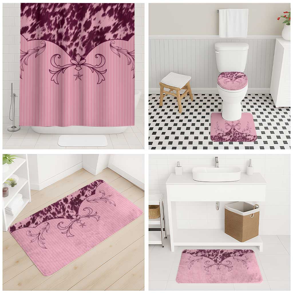 Cowboys Wild West Bathroom Set Pink Cow Prints - Wonder Print Shop