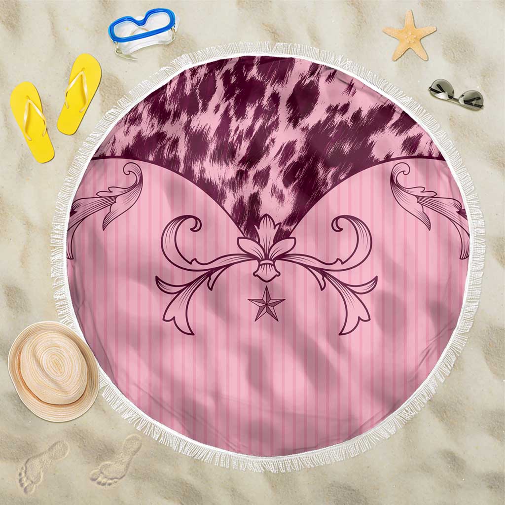 Cowboys Wild West Beach Blanket Pink Cow Prints - Wonder Print Shop