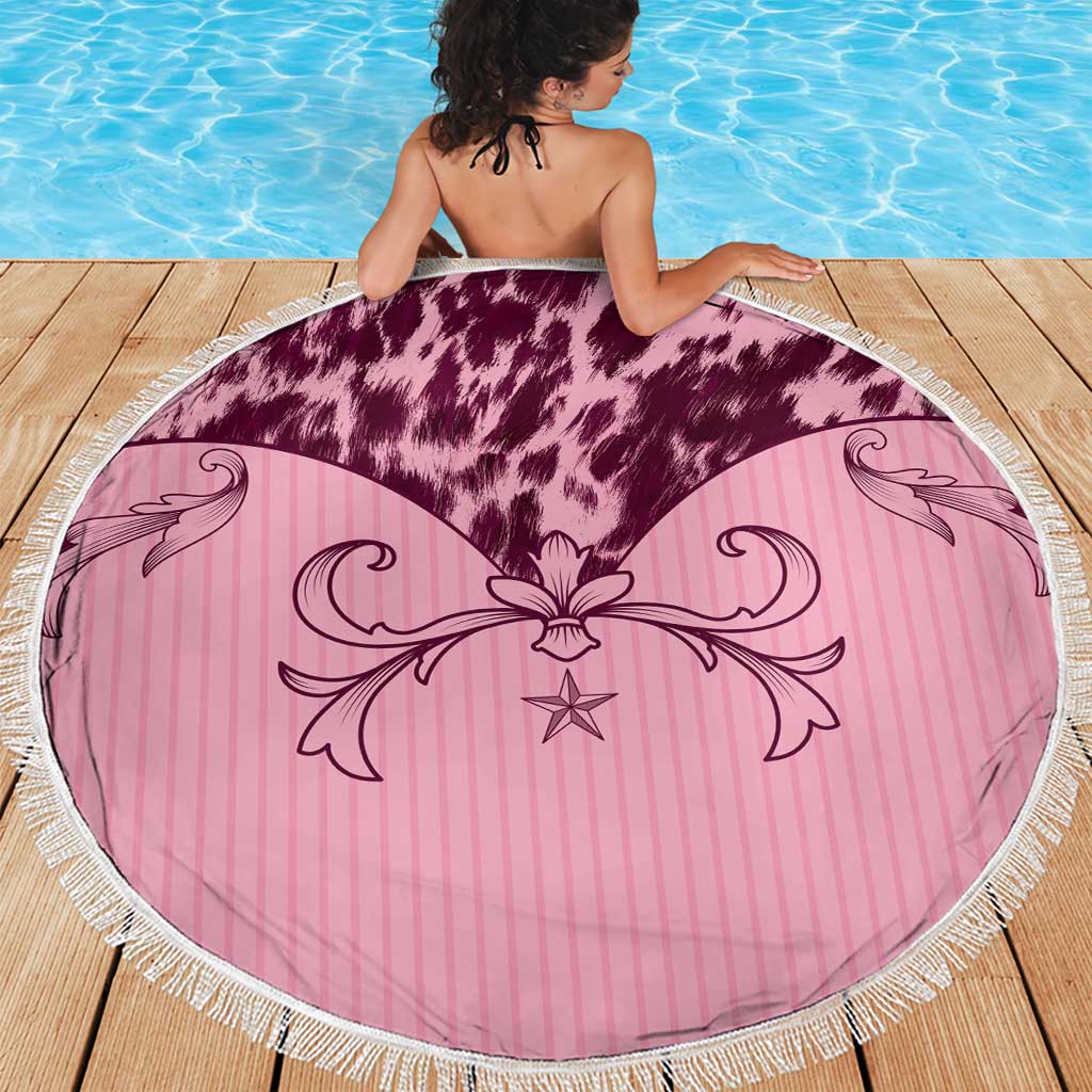 Cowboys Wild West Beach Blanket Pink Cow Prints - Wonder Print Shop