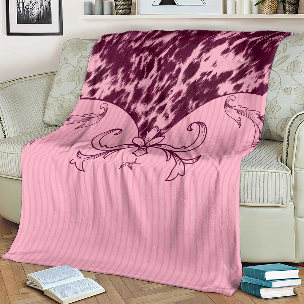 Cowboys Wild West Blanket Pink Cow Prints - Wonder Print Shop