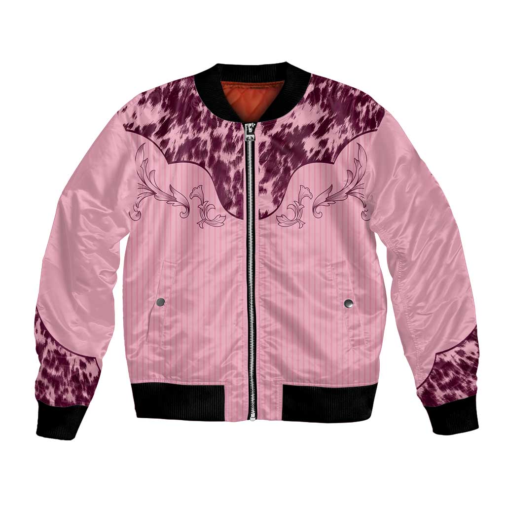 Cowboys Wild West Bomber Jacket Pink Cow Prints - Wonder Print Shop