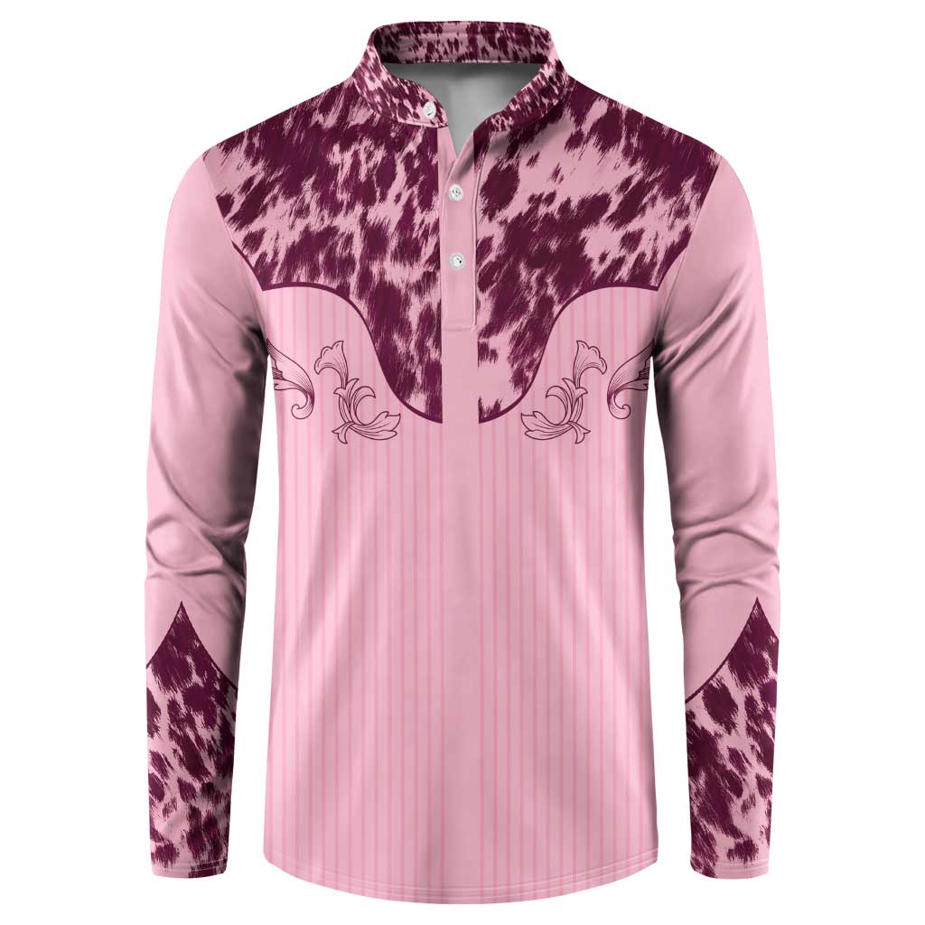 Cowboys Wild West Button Sweatshirt Pink Cow Prints - Wonder Print Shop