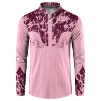 Cowboys Wild West Button Sweatshirt Pink Cow Prints - Wonder Print Shop