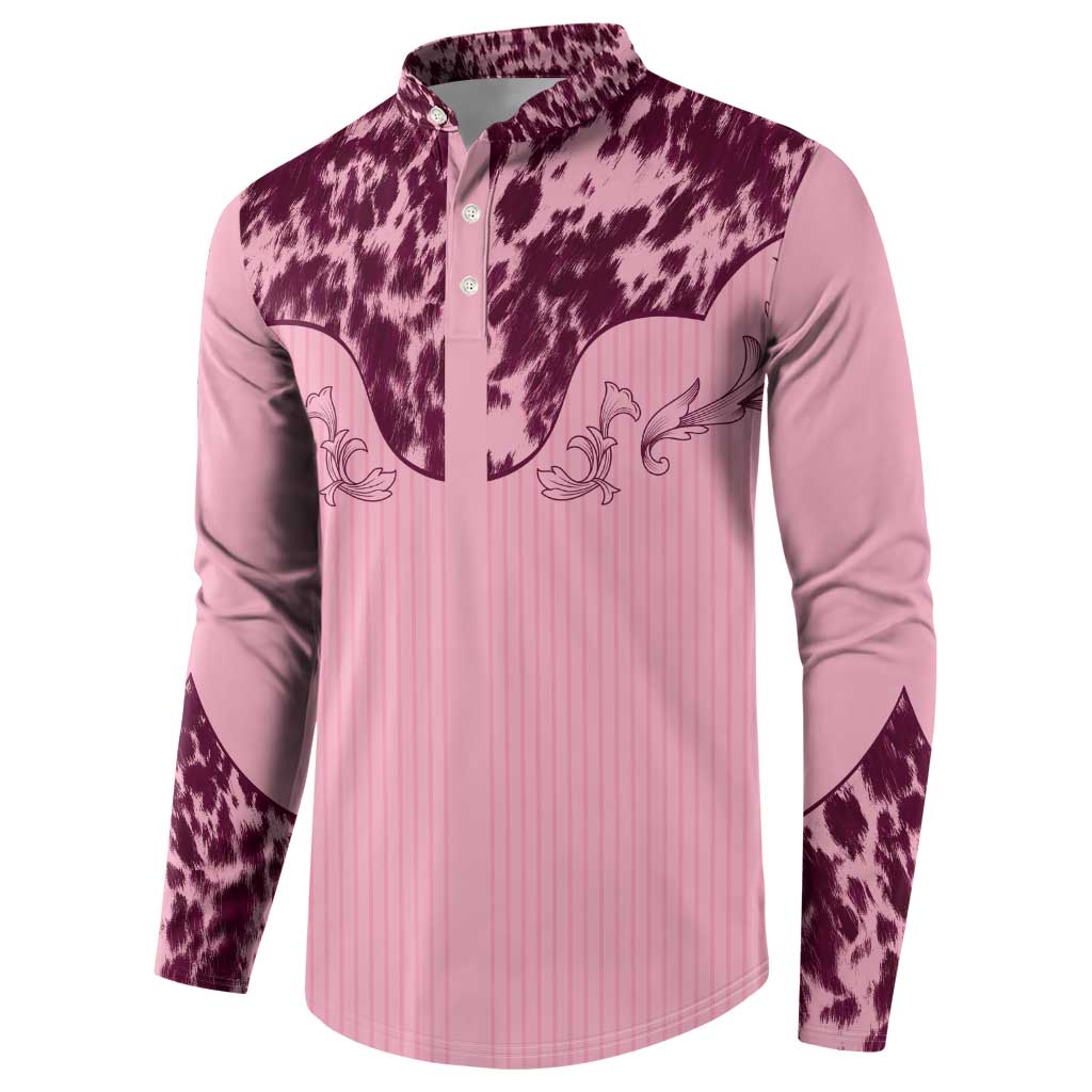Cowboys Wild West Button Sweatshirt Pink Cow Prints - Wonder Print Shop