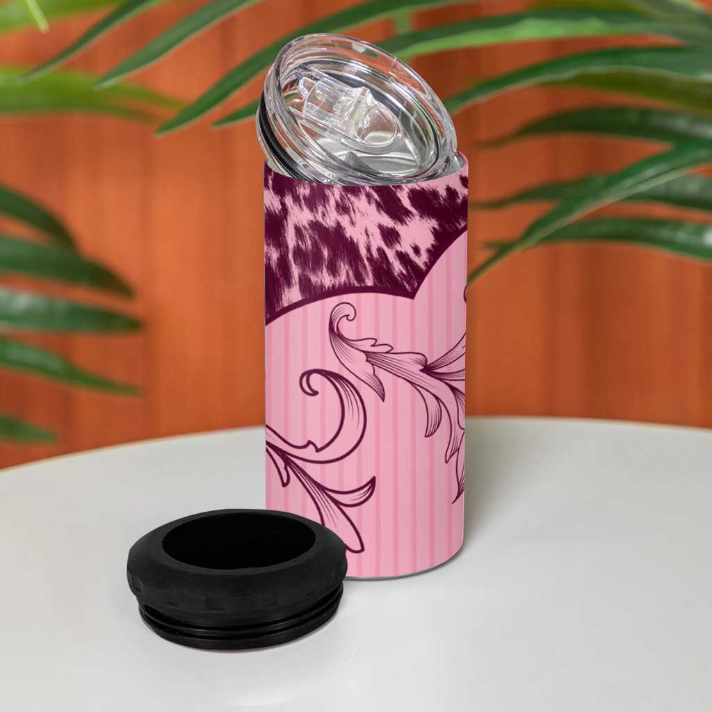 Cowboys Wild West 4 in 1 Can Cooler Tumbler Pink Cow Prints - Wonder Print Shop