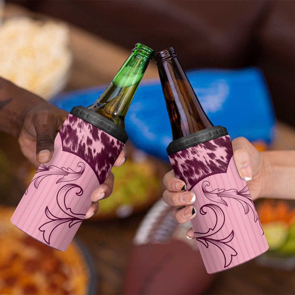 Cowboys Wild West 4 in 1 Can Cooler Tumbler Pink Cow Prints - Wonder Print Shop