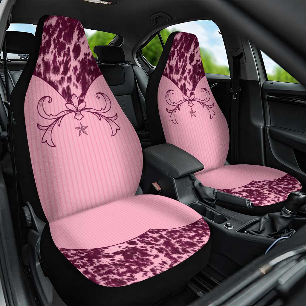 Cowboys Wild West Car Seat Cover Pink Cow Prints - Wonder Print Shop