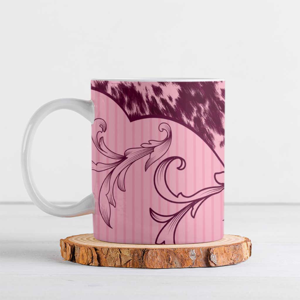 Cowboys Wild West Ceramic Mug Pink Cow Prints - Wonder Print Shop