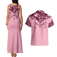 Cowboys Wild West Couples Matching Tank Maxi Dress and Hawaiian Shirt Pink Cow Prints - Wonder Print Shop