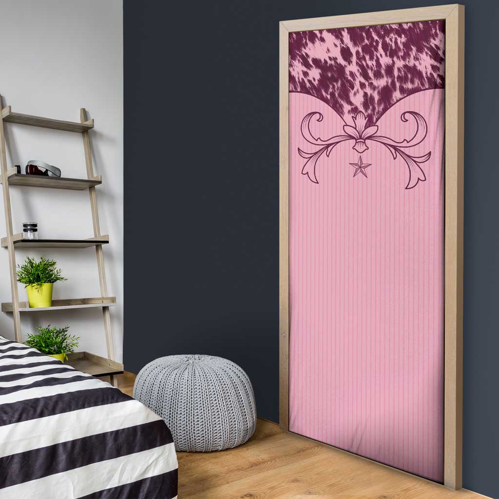 Cowboys Wild West Door Cover Pink Cow Prints - Wonder Print Shop