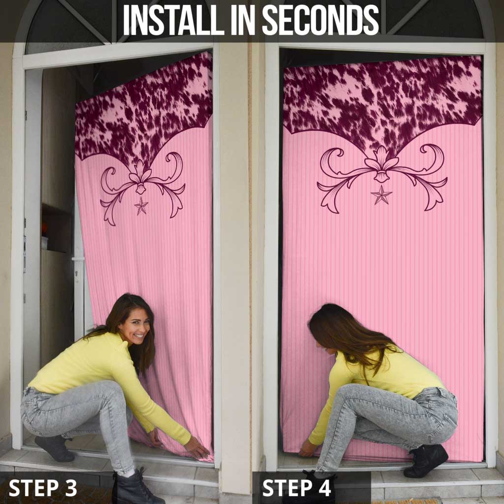 Cowboys Wild West Door Cover Pink Cow Prints - Wonder Print Shop