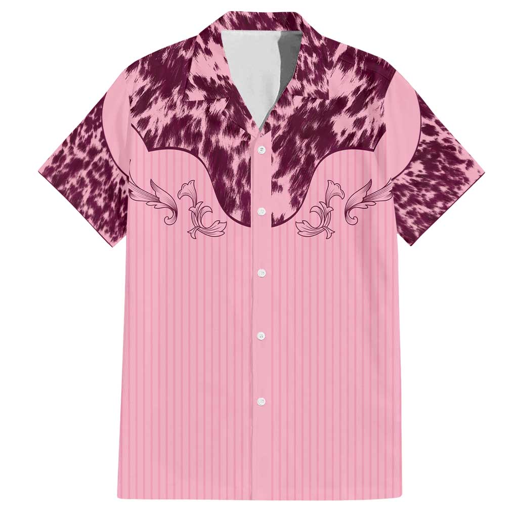 Cowboys Wild West Family Matching Long Sleeve Bodycon Dress and Hawaiian Shirt Pink Cow Prints - Wonder Print Shop