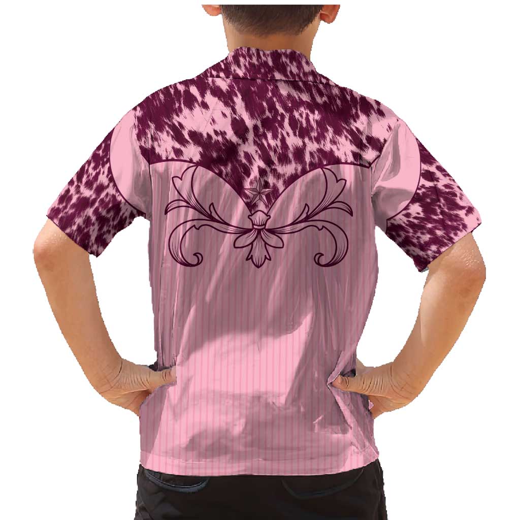 Cowboys Wild West Family Matching Mermaid Dress and Hawaiian Shirt Pink Cow Prints - Wonder Print Shop
