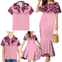 Cowboys Wild West Family Matching Mermaid Dress and Hawaiian Shirt Pink Cow Prints - Wonder Print Shop