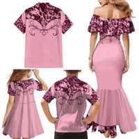 Cowboys Wild West Family Matching Mermaid Dress and Hawaiian Shirt Pink Cow Prints - Wonder Print Shop