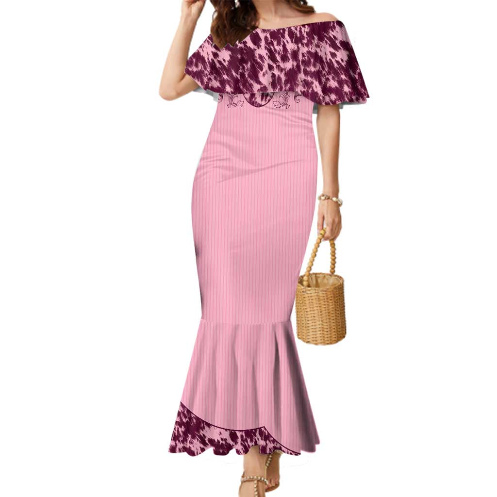 Cowboys Wild West Family Matching Mermaid Dress and Hawaiian Shirt Pink Cow Prints - Wonder Print Shop