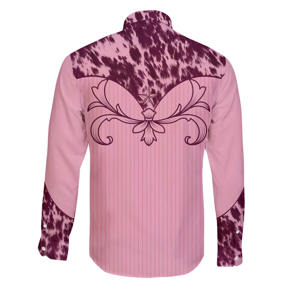 Cowboys Wild West Family Matching Off The Shoulder Long Sleeve Dress and Hawaiian Shirt Pink Cow Prints - Wonder Print Shop