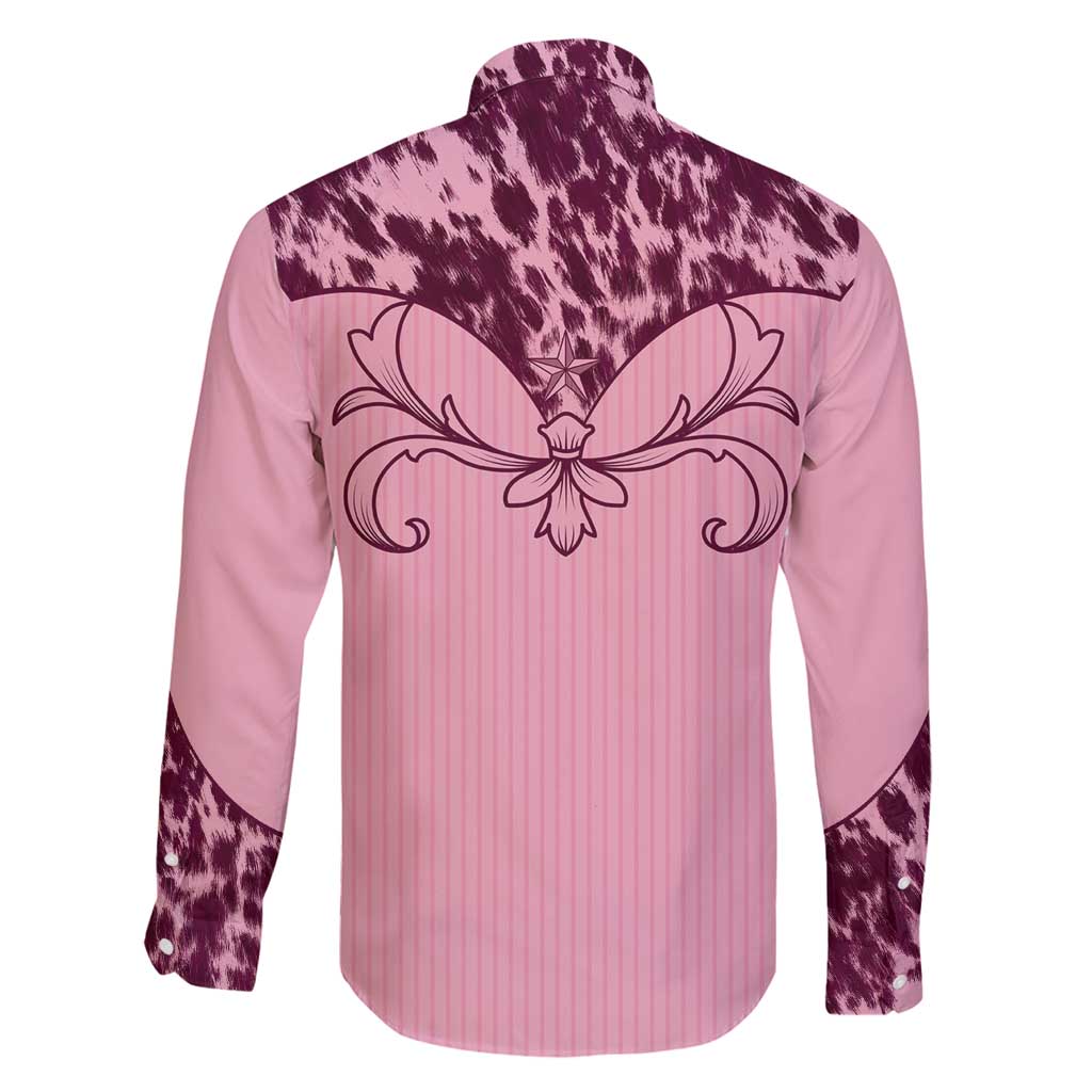 Cowboys Wild West Family Matching Off Shoulder Maxi Dress and Hawaiian Shirt Pink Cow Prints - Wonder Print Shop