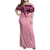 Cowboys Wild West Family Matching Off Shoulder Maxi Dress and Hawaiian Shirt Pink Cow Prints - Wonder Print Shop