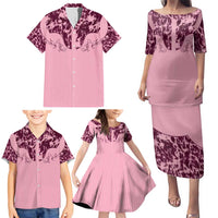 Cowboys Wild West Family Matching Puletasi and Hawaiian Shirt Pink Cow Prints - Wonder Print Shop